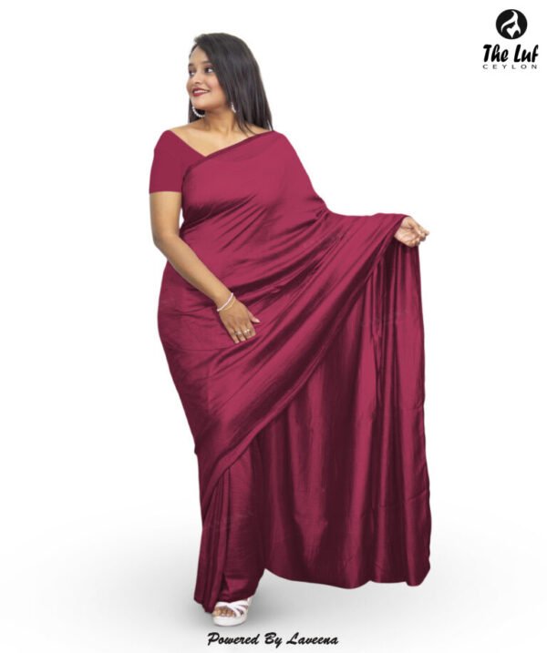 Silk Crape Plain Saree - 401 - Image 2