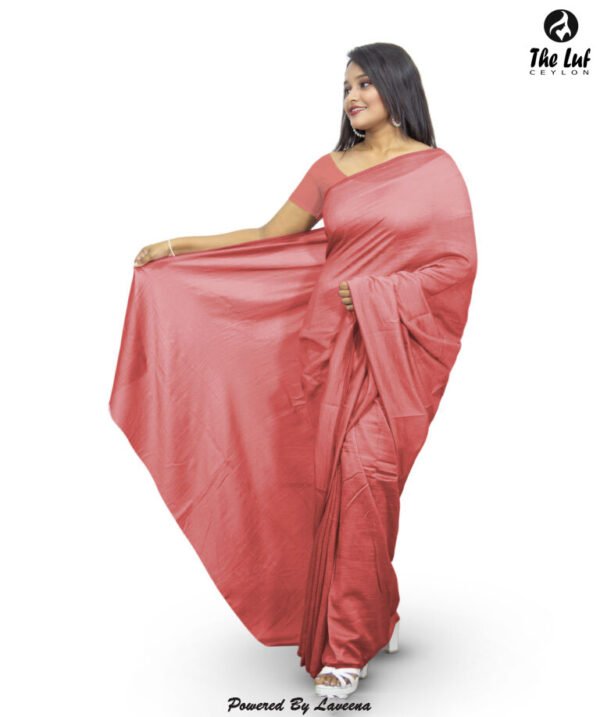 Silk Crape Plain Saree - 403 - Image 4