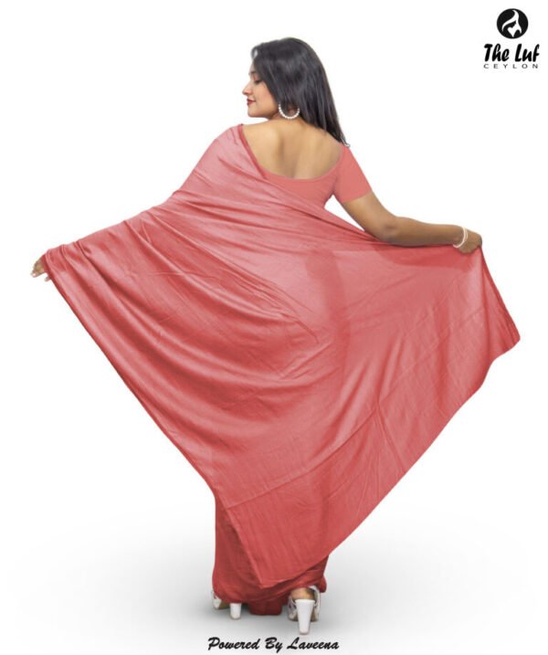 Silk Crape Plain Saree - 403 - Image 3