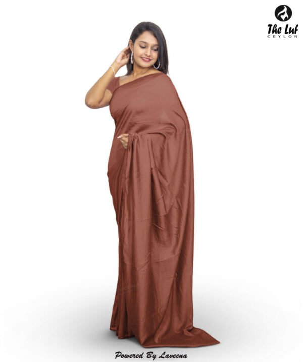 Silk Crape Plain Saree - 406 - Image 2